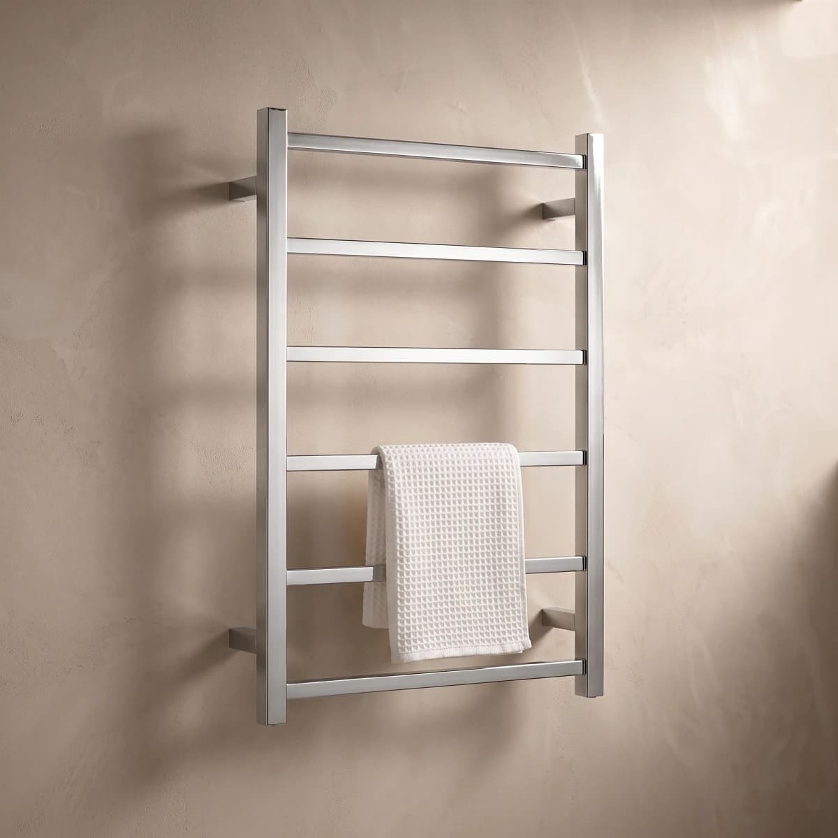 Aquaro 6 Bar Square Ladder Towel Rail in Chrome