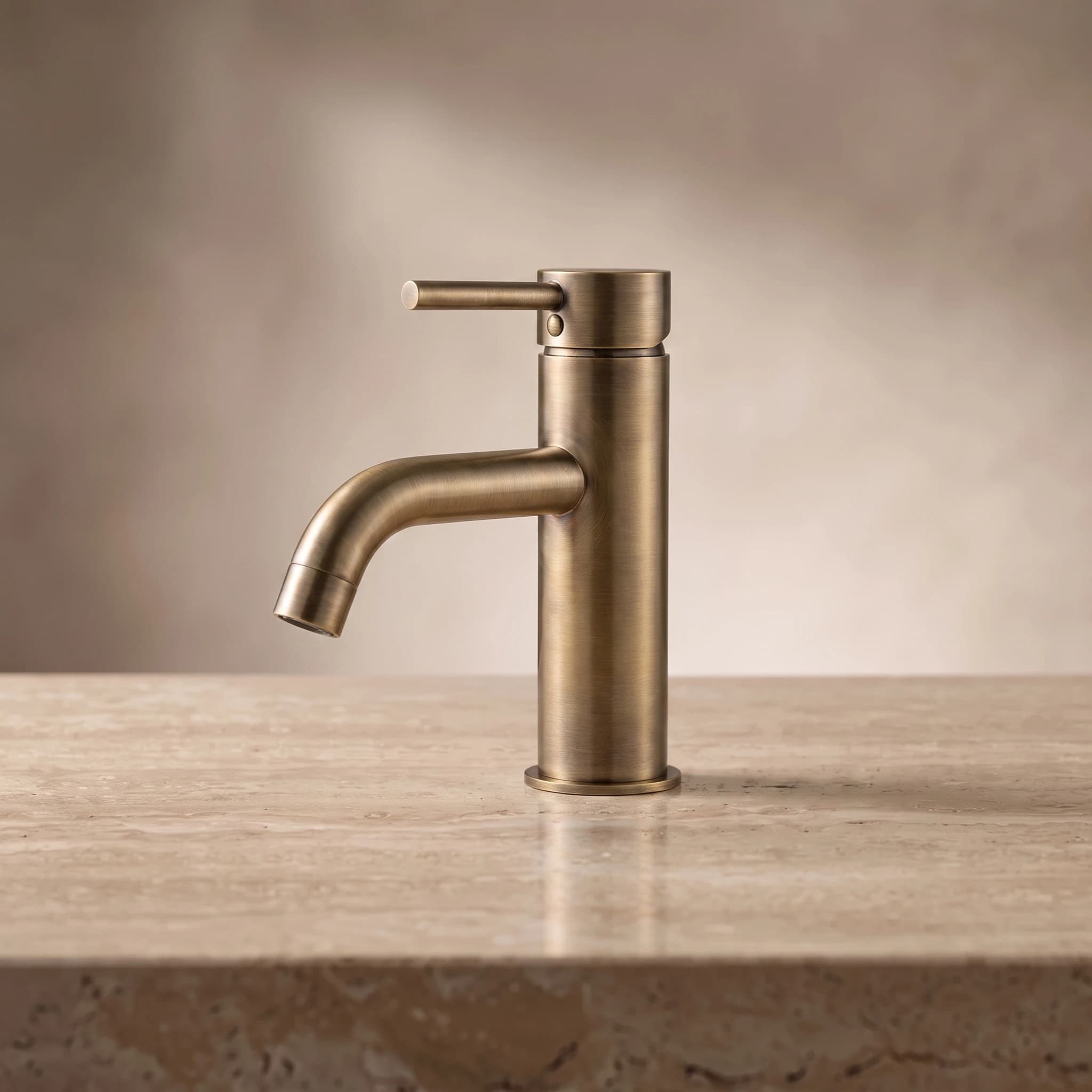 Aquaro Poise Basin Mixer in Antique Brass