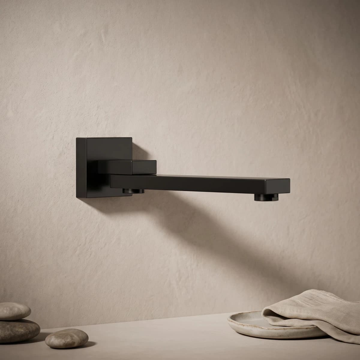 Aquaro Bath Spout – Swivel, Matte Black