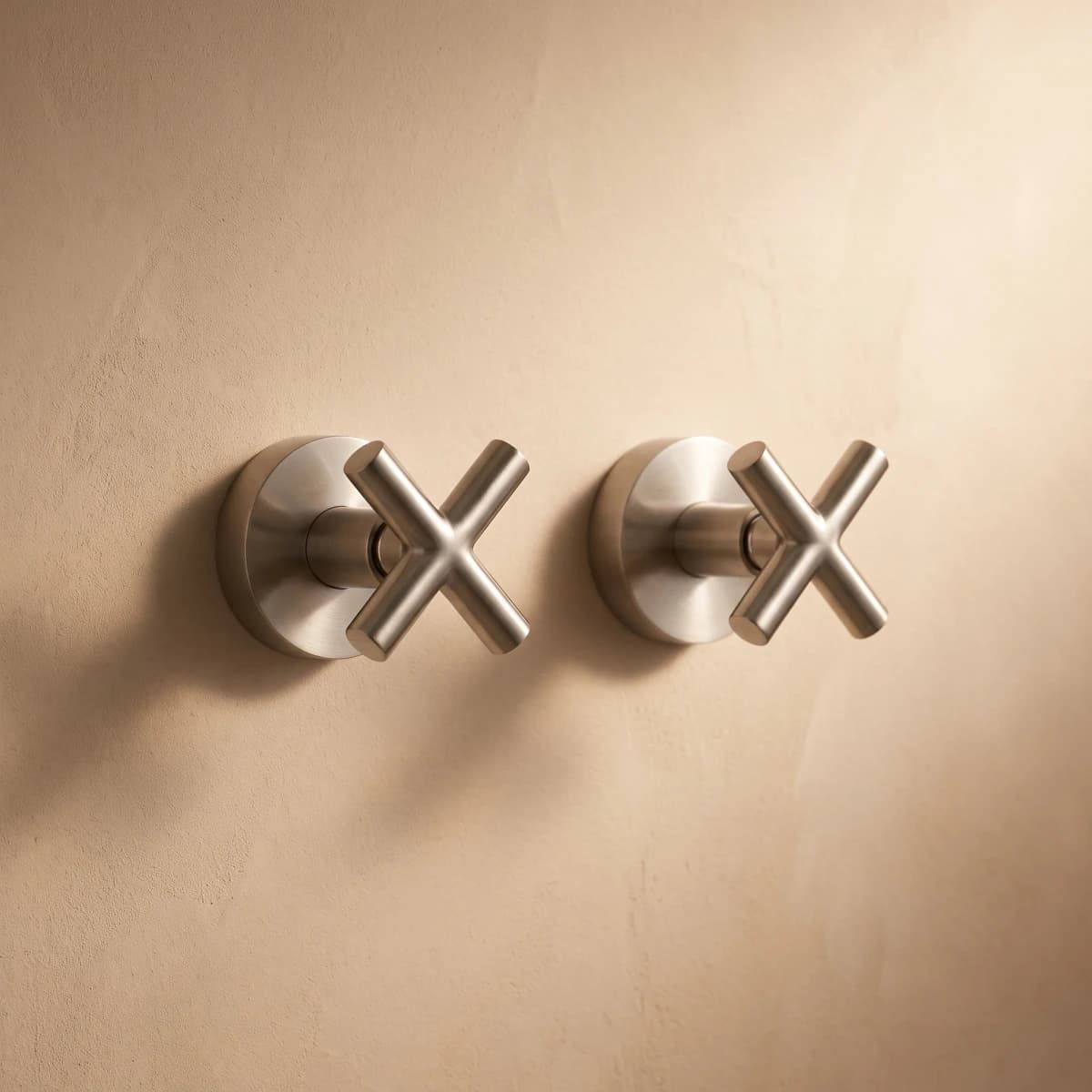 Aquaro Cross Handle Taps in Brushed Nickel