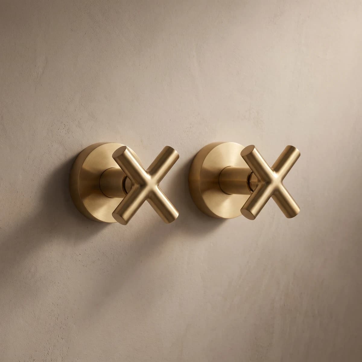 Aquaro Cross Handle Taps in Brushed Gold