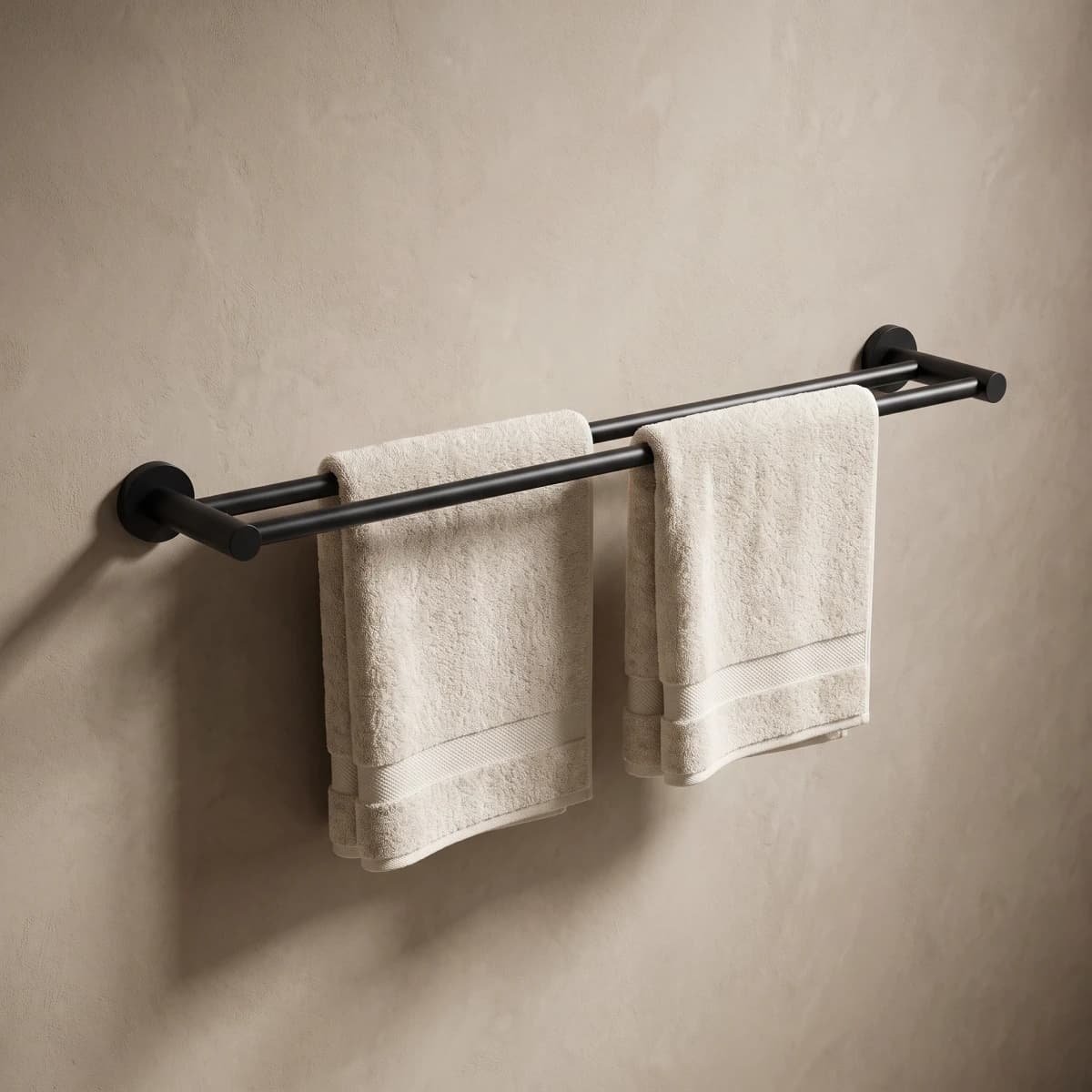 Aquaro Double Towel Rail in Matte Black