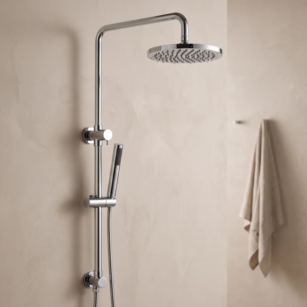 Aquaro Dual Shower with Diverter in Chrome