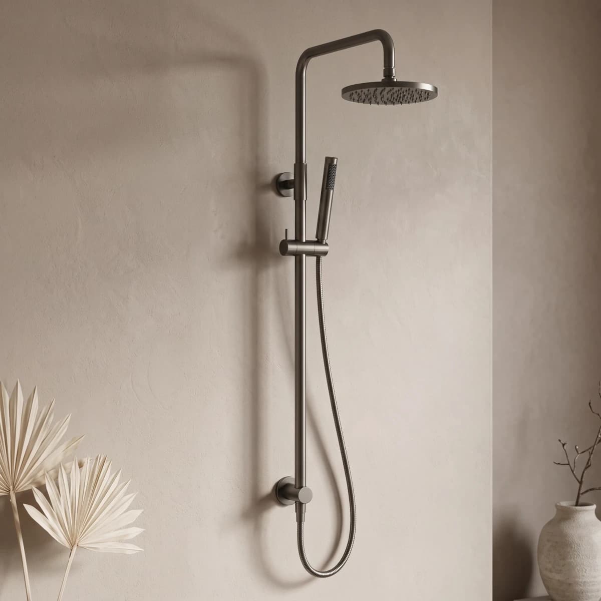 Aquaro Dual Shower with Diverter in Gunmetal