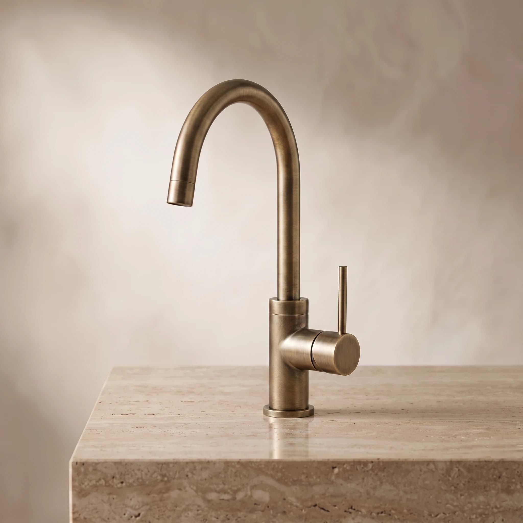 Aquaro Kitchen/Laundry Mixer in Antique Brass