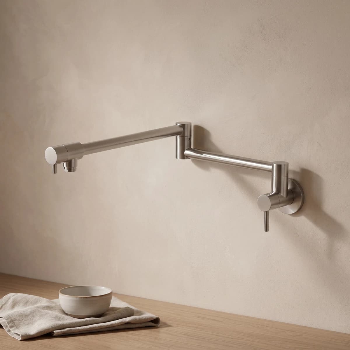 Aquaro Poise Pot Filler in Brushed Nickel
