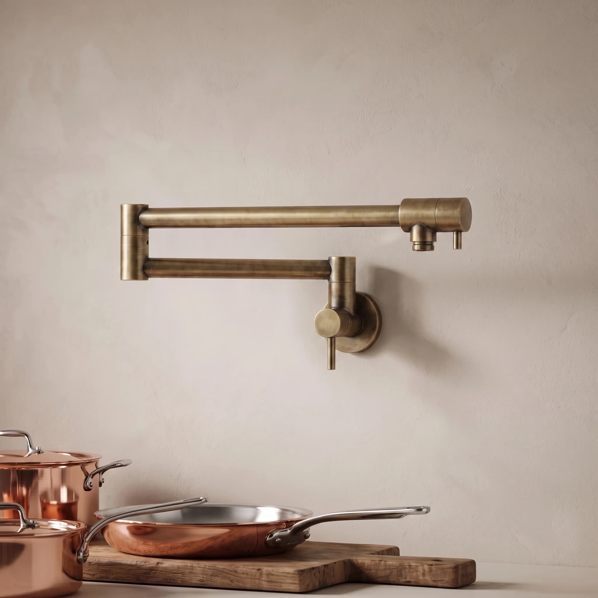 Aquaro Poise Pot Filler in Antique Brass