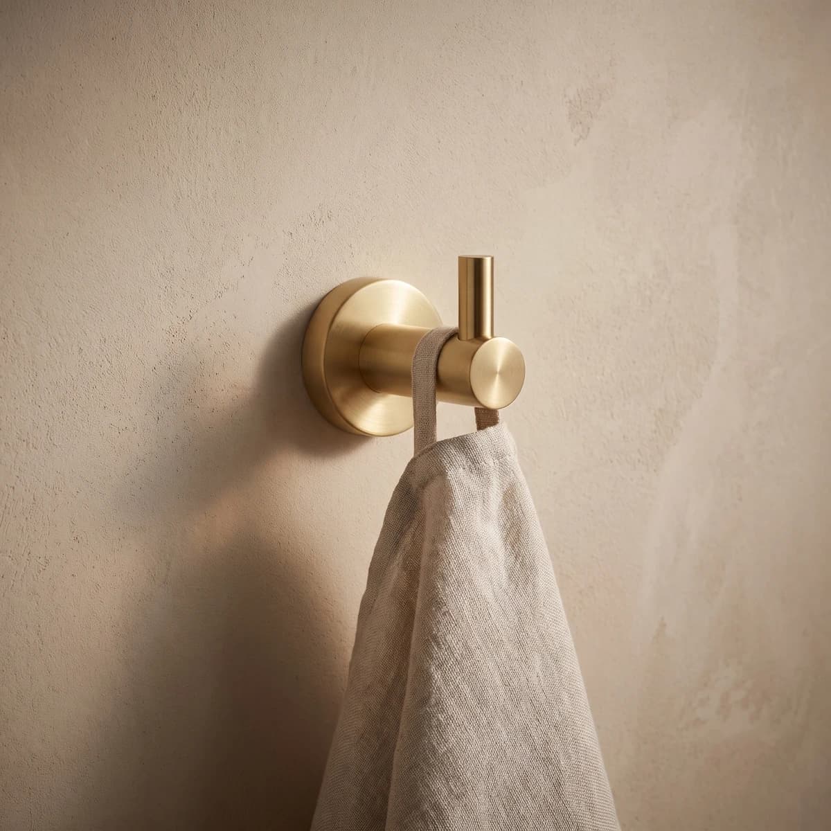 Aquaro Round Robe Hook in Brushed Gold