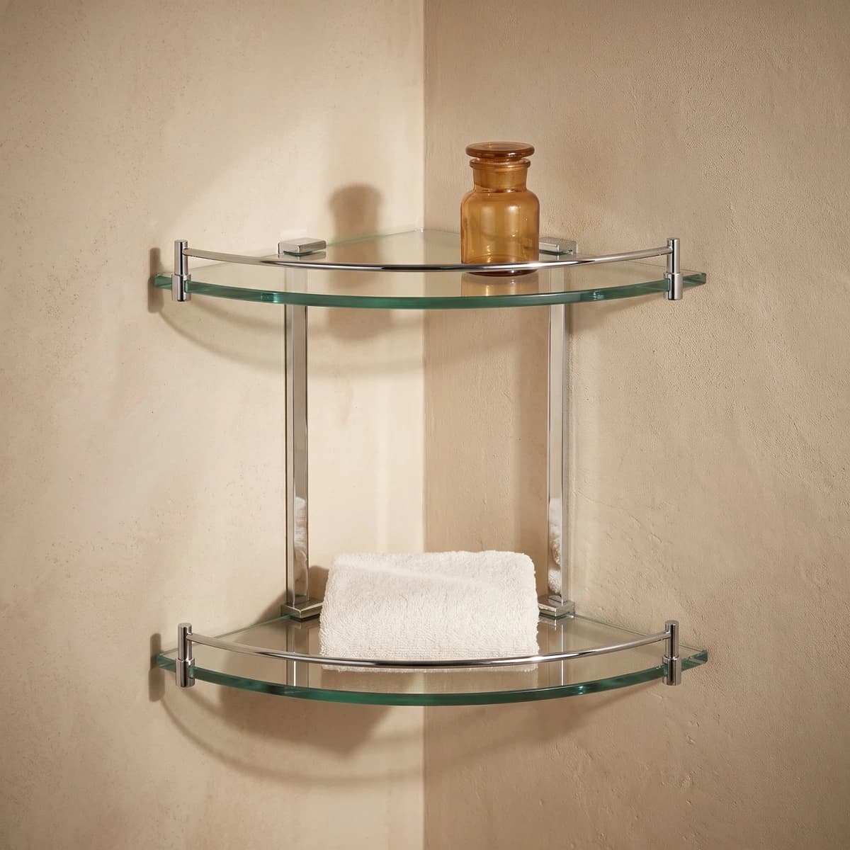 Aquaro Rola Double Corner Glass Shelf