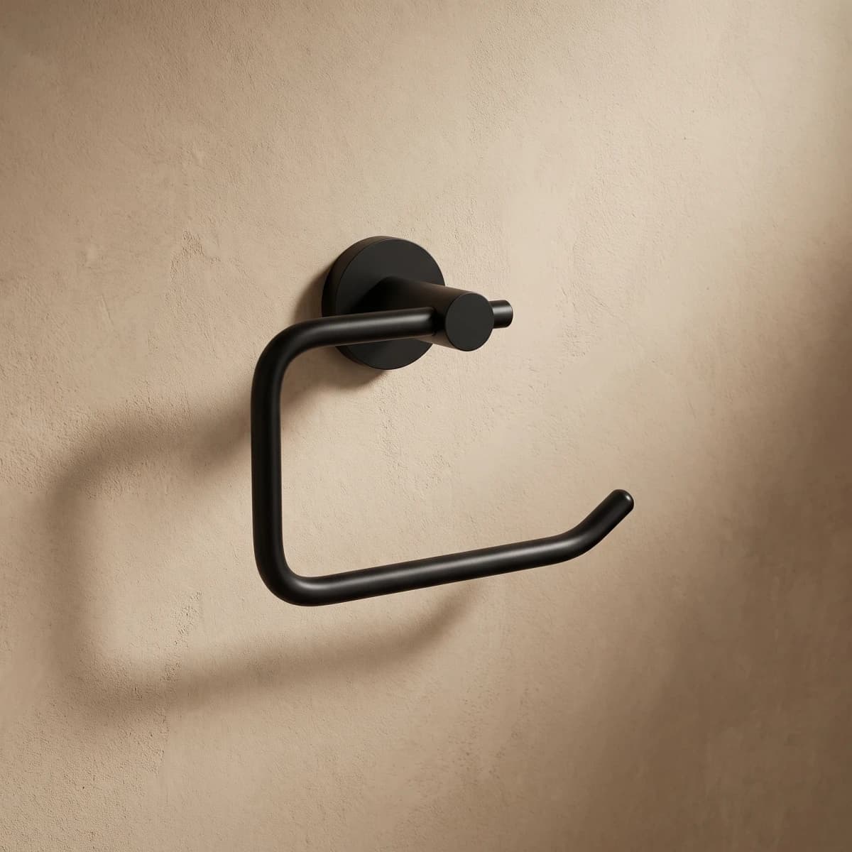Aquaro Round Toilet Paper Holder in Matte Black