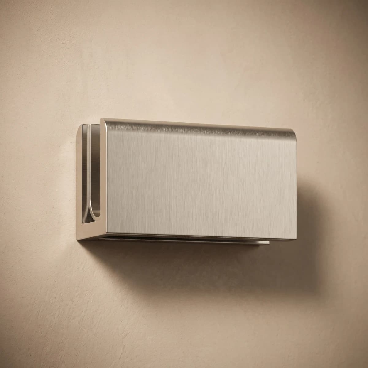 Aquaro Shower Glass Clamp in Brushed Nickel