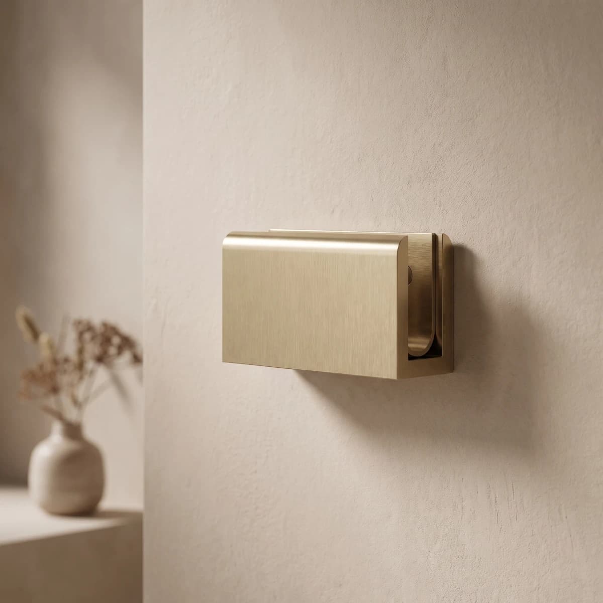 Aquaro Shower Glass Clamp in Brushed Gold