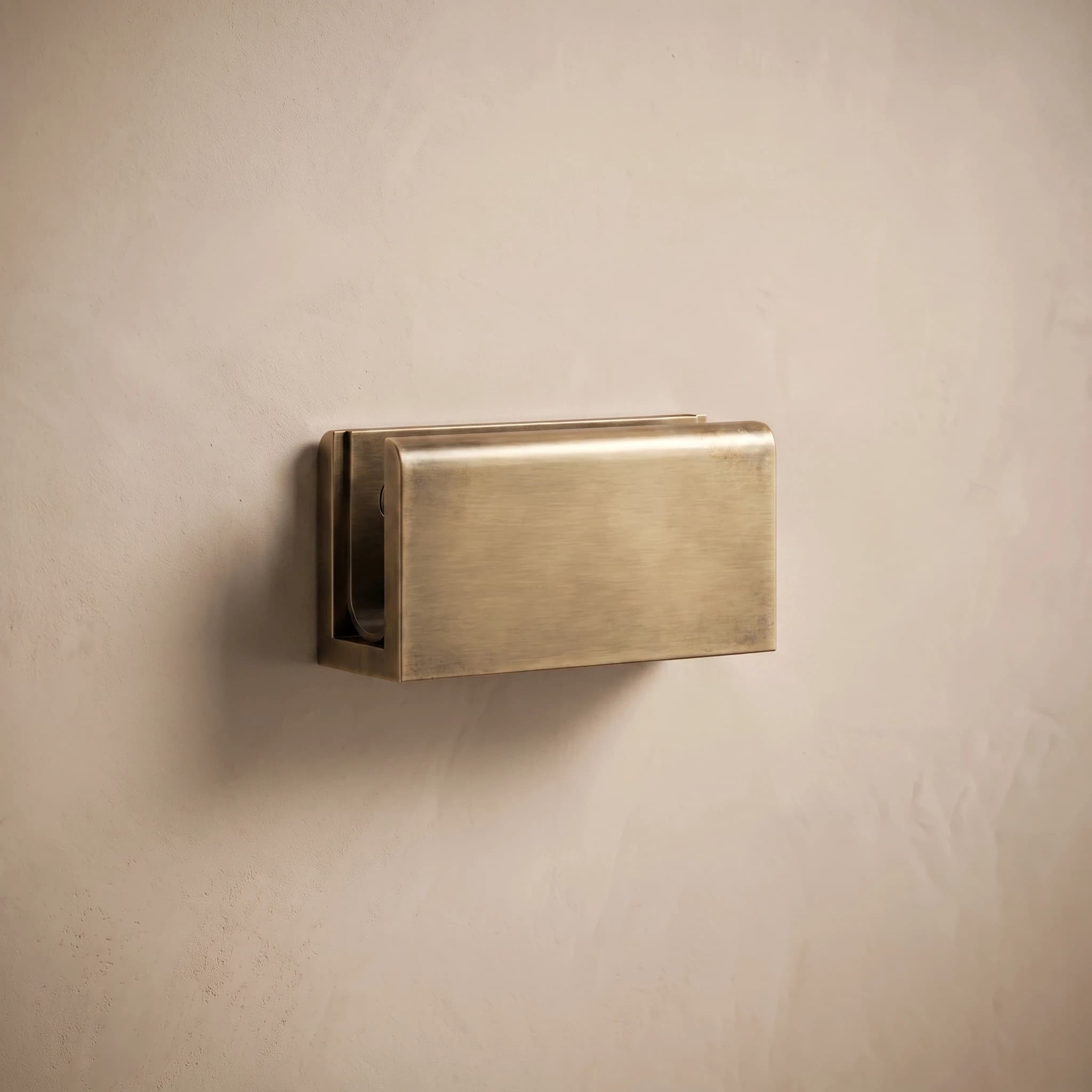Aquaro Shower Glass Clamp in Antique Brass