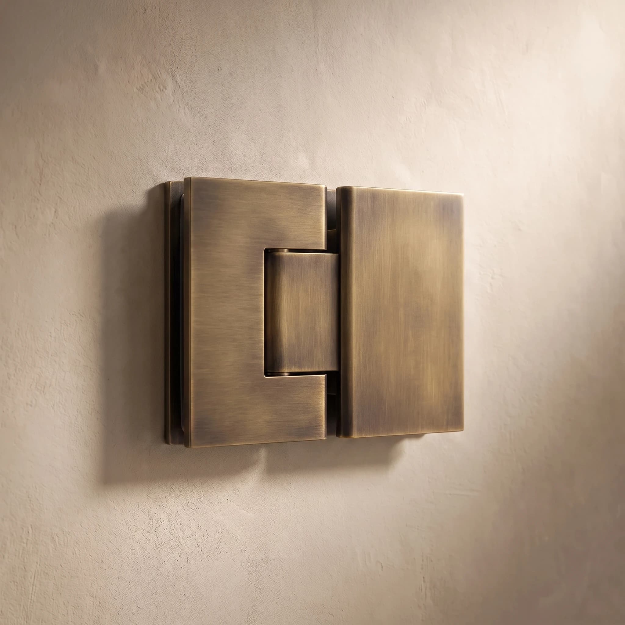 Aquaro Shower Hinge in Antique Brass