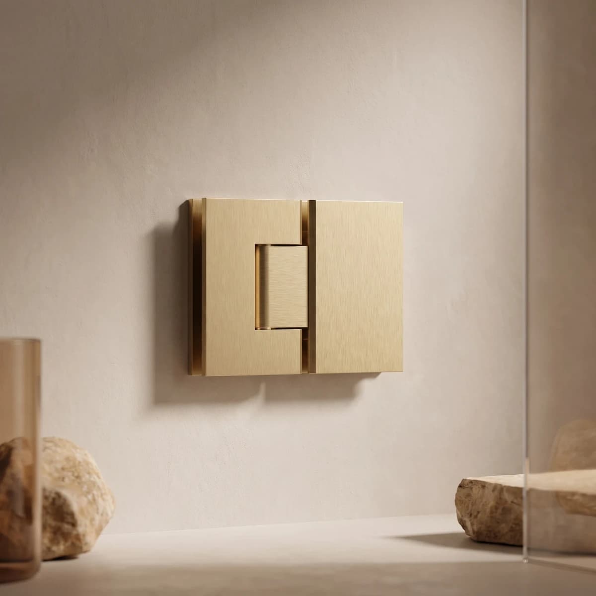 Aquaro Shower Hinge in Brushed Gold