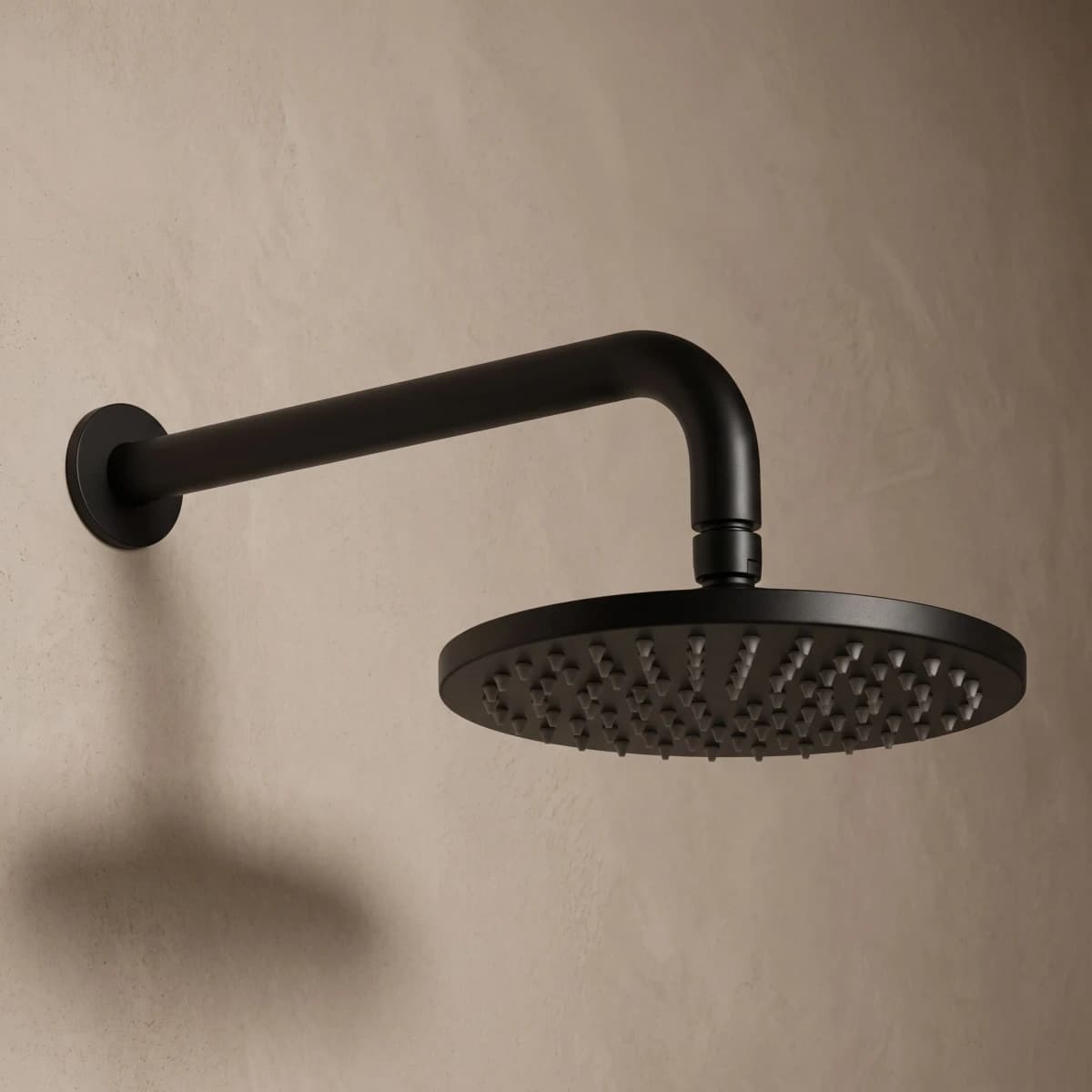 Aquaro Showerhead on Wall Mounted Arm in Matte Black