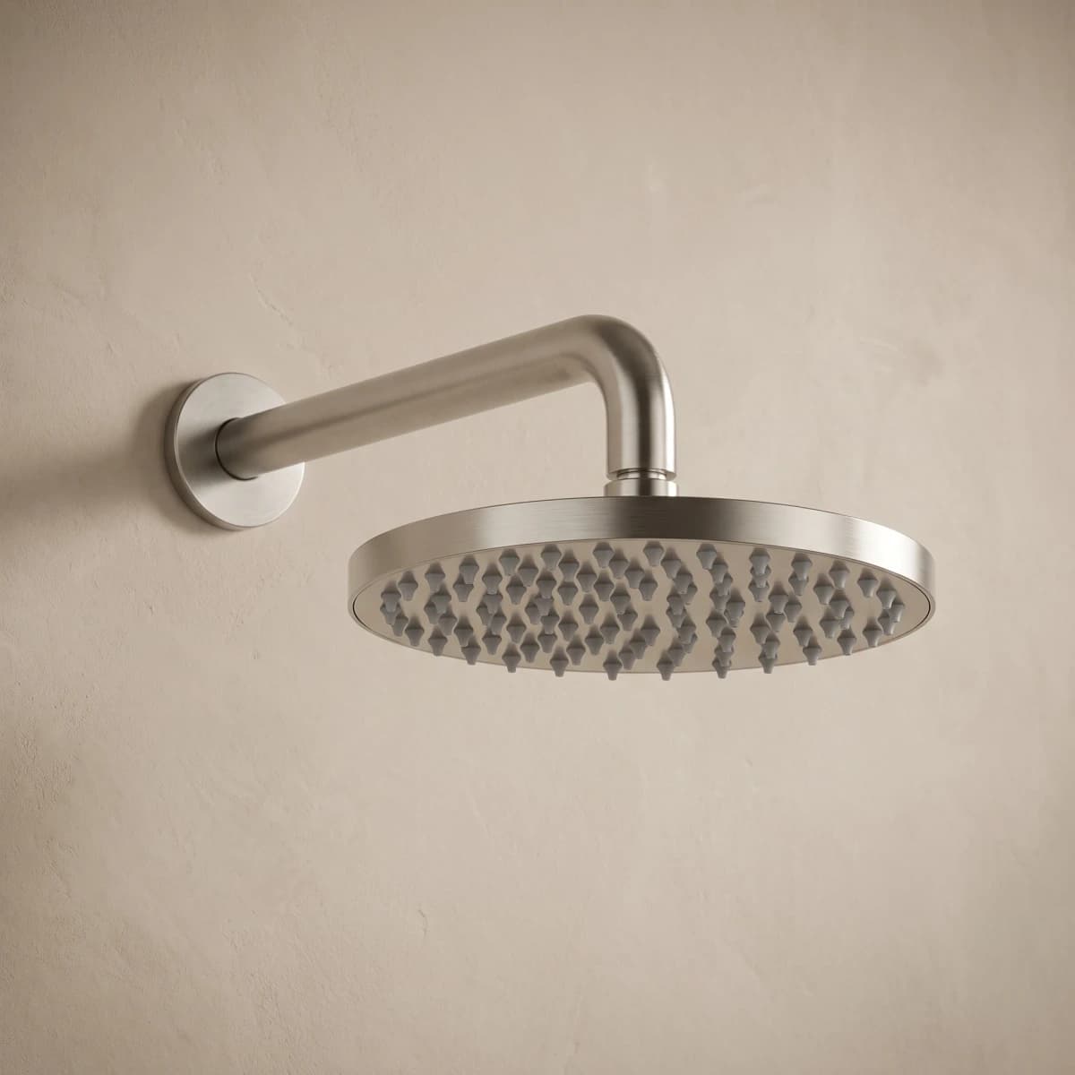 Aquaro Showerhead on Wall Mounted Arm, Brushed Nickel