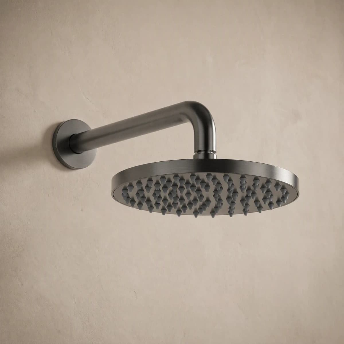 Aquaro Showerhead on Wall Mounted Arm in Gunmetal
