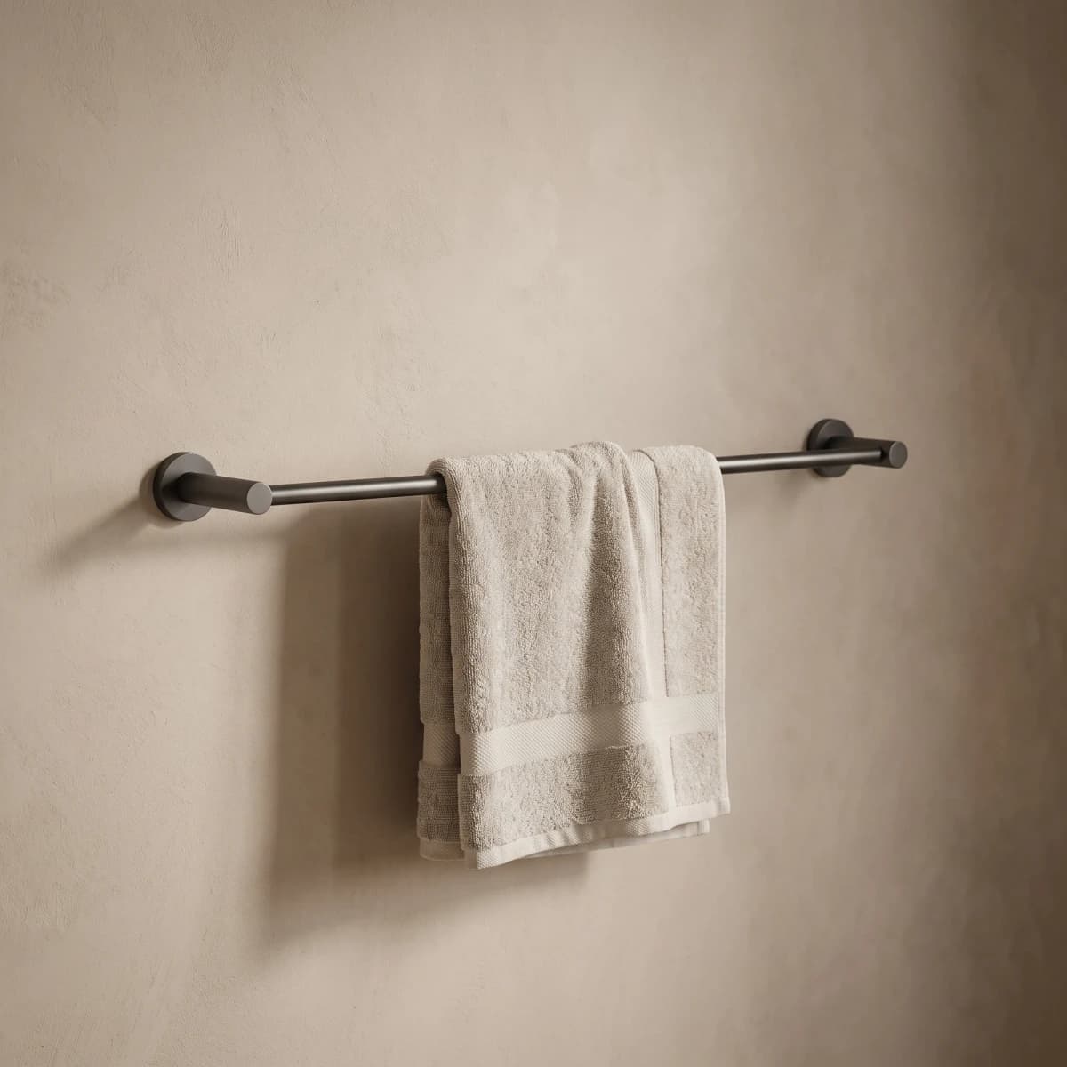 Aquaro Single Towel Rail in Gunmetal