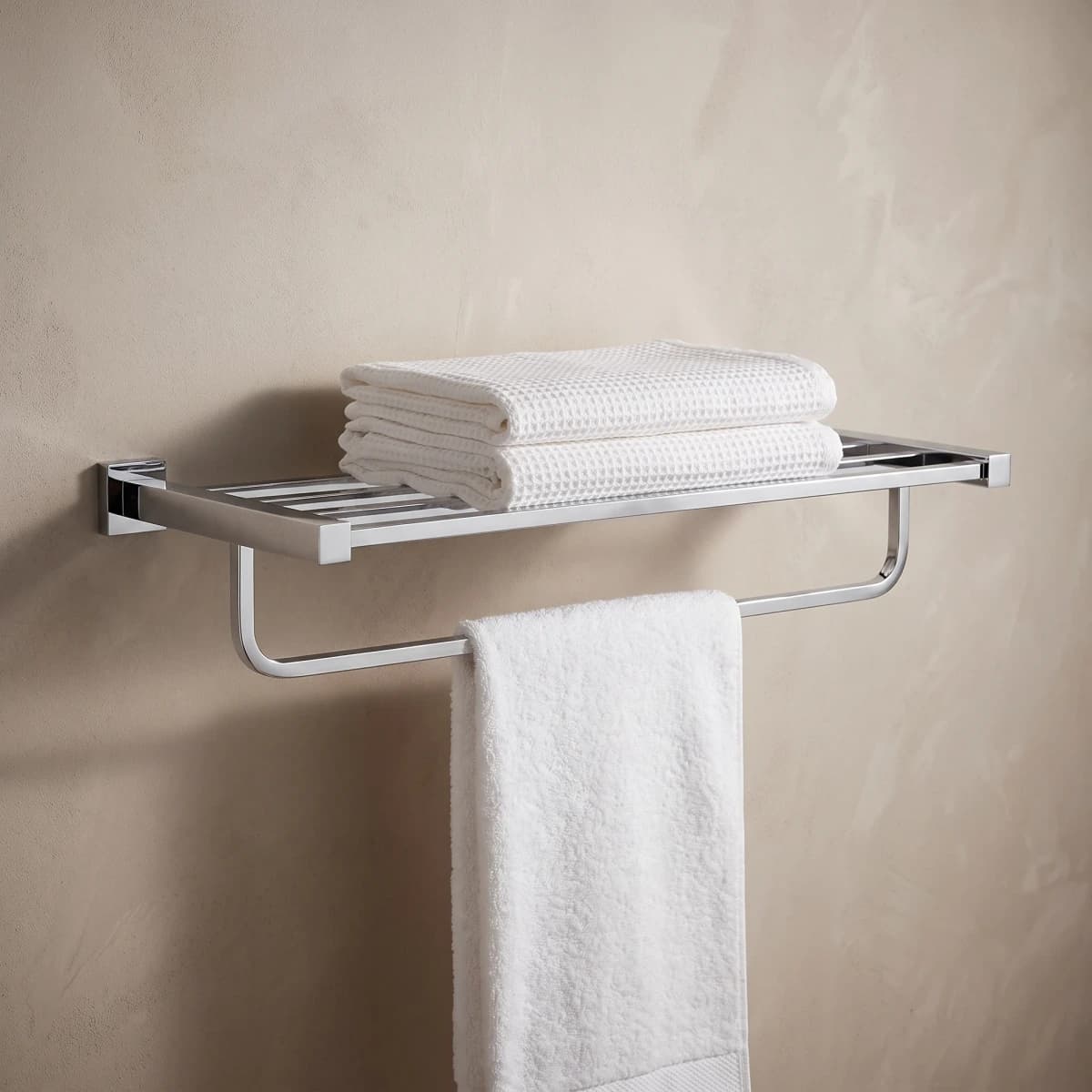 Aquaro Square Bath Towel Shelf in Chrome