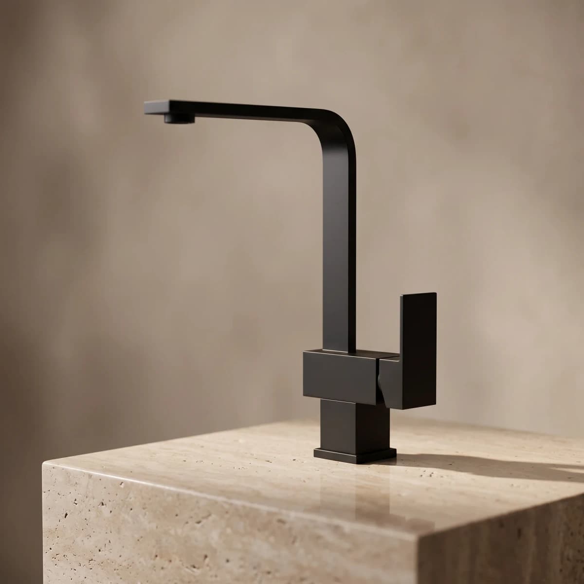 Aquaro Square Kitchen Mixer, Matte Black