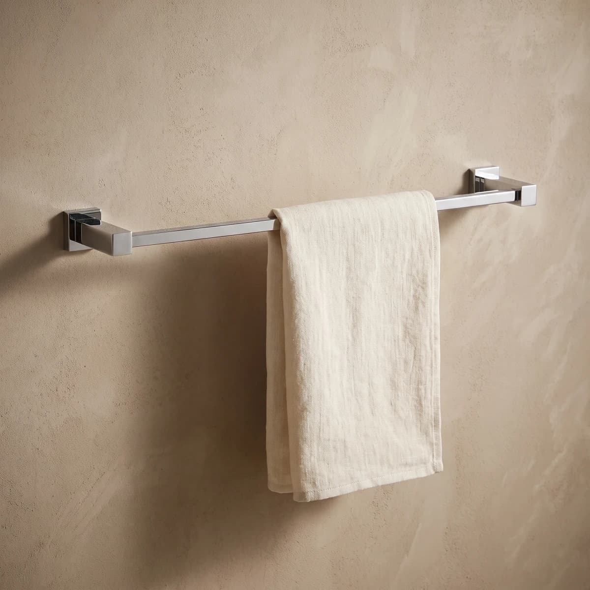 Aquaro Square Single Towel Rail in Chrome