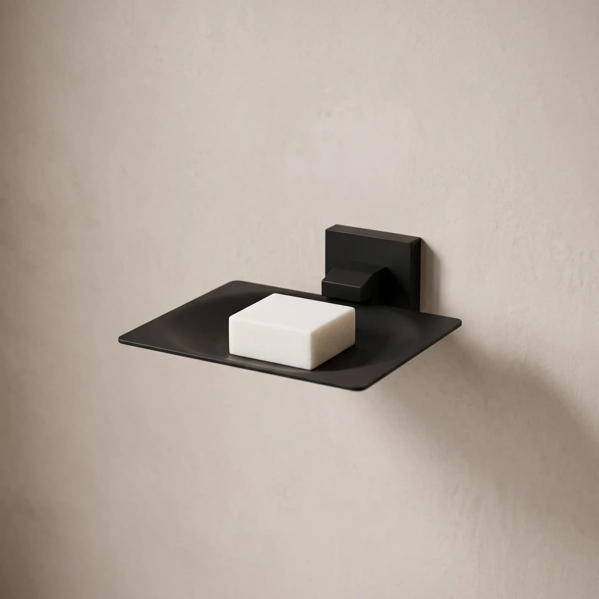 Aquaro Square Soap Tray in Matte Black