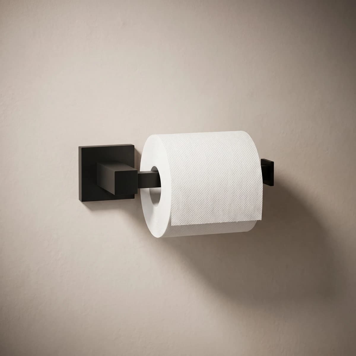 Aquaro Square Toilet Paper Holder in Matte Black