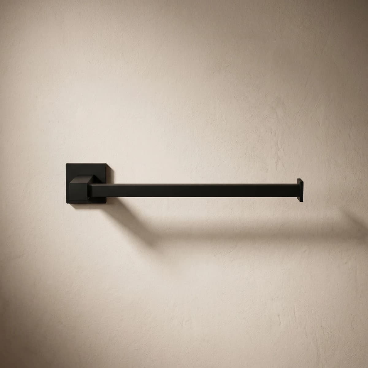 Aquaro Square Towel Ring in Matte Black