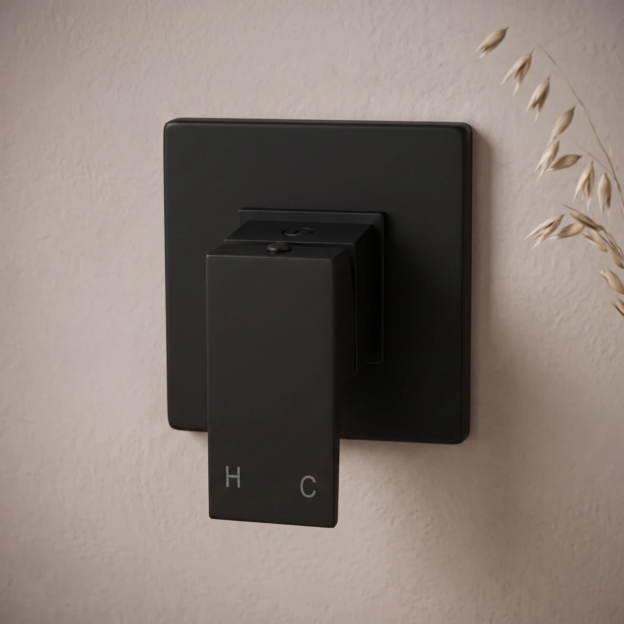 Aquaro Square Wall Mixer, Matte Black