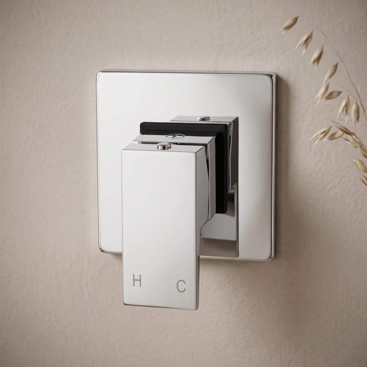 Aquaro Square Wall Mixer in Chrome