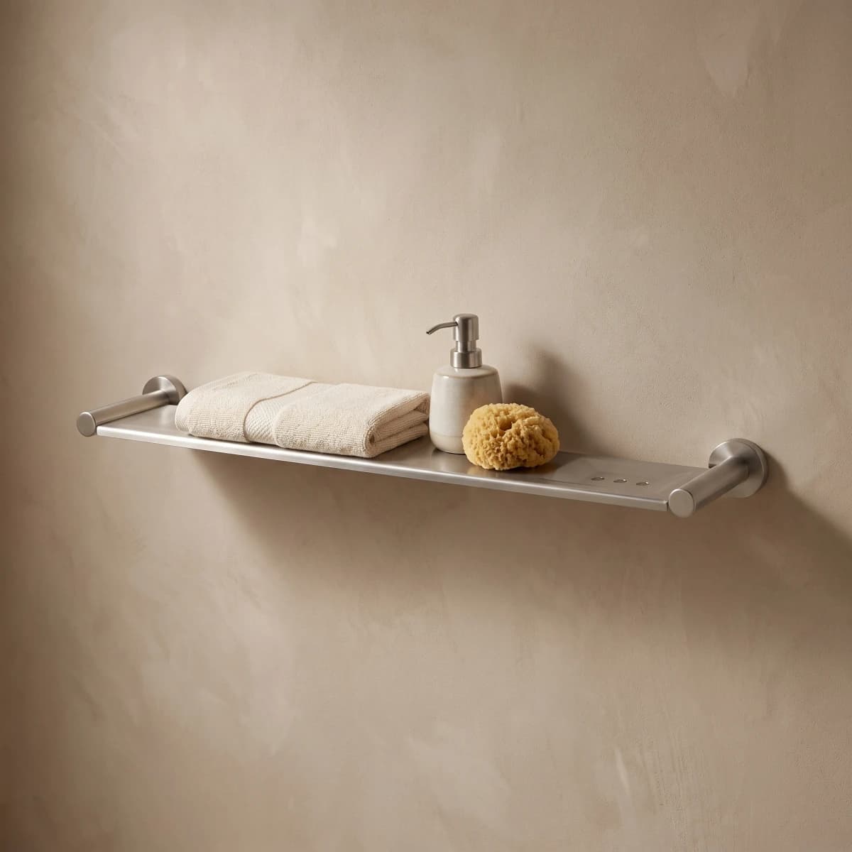 Aquaro Stainless Steel Shelf in Brushed Nickel