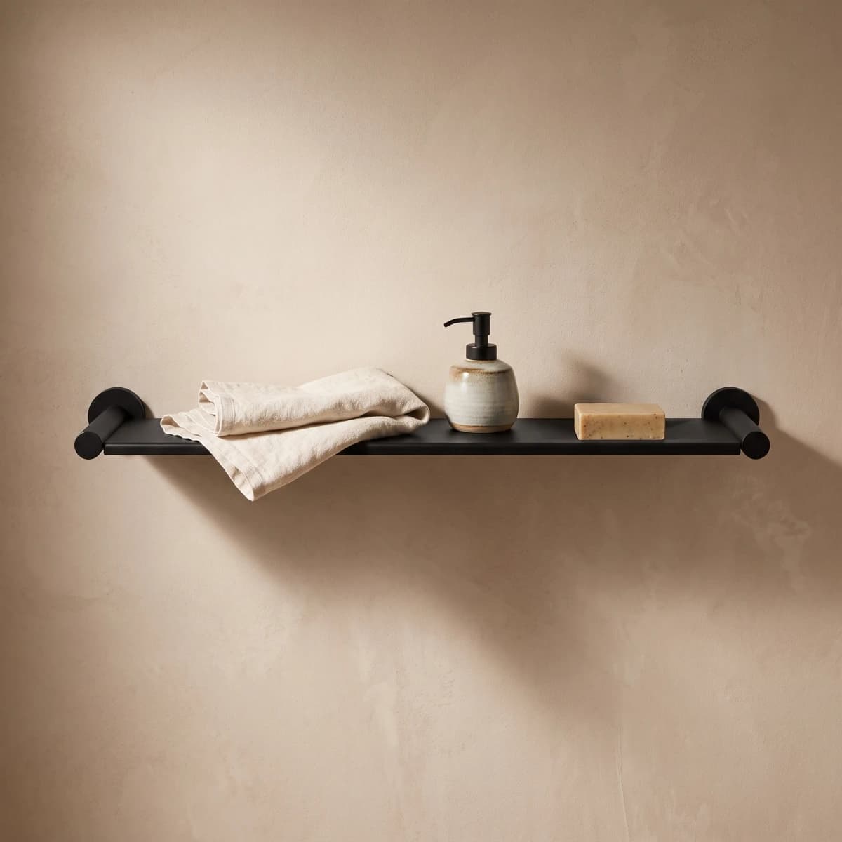 Aquaro Stainless Steel Shelf in Matte Black
