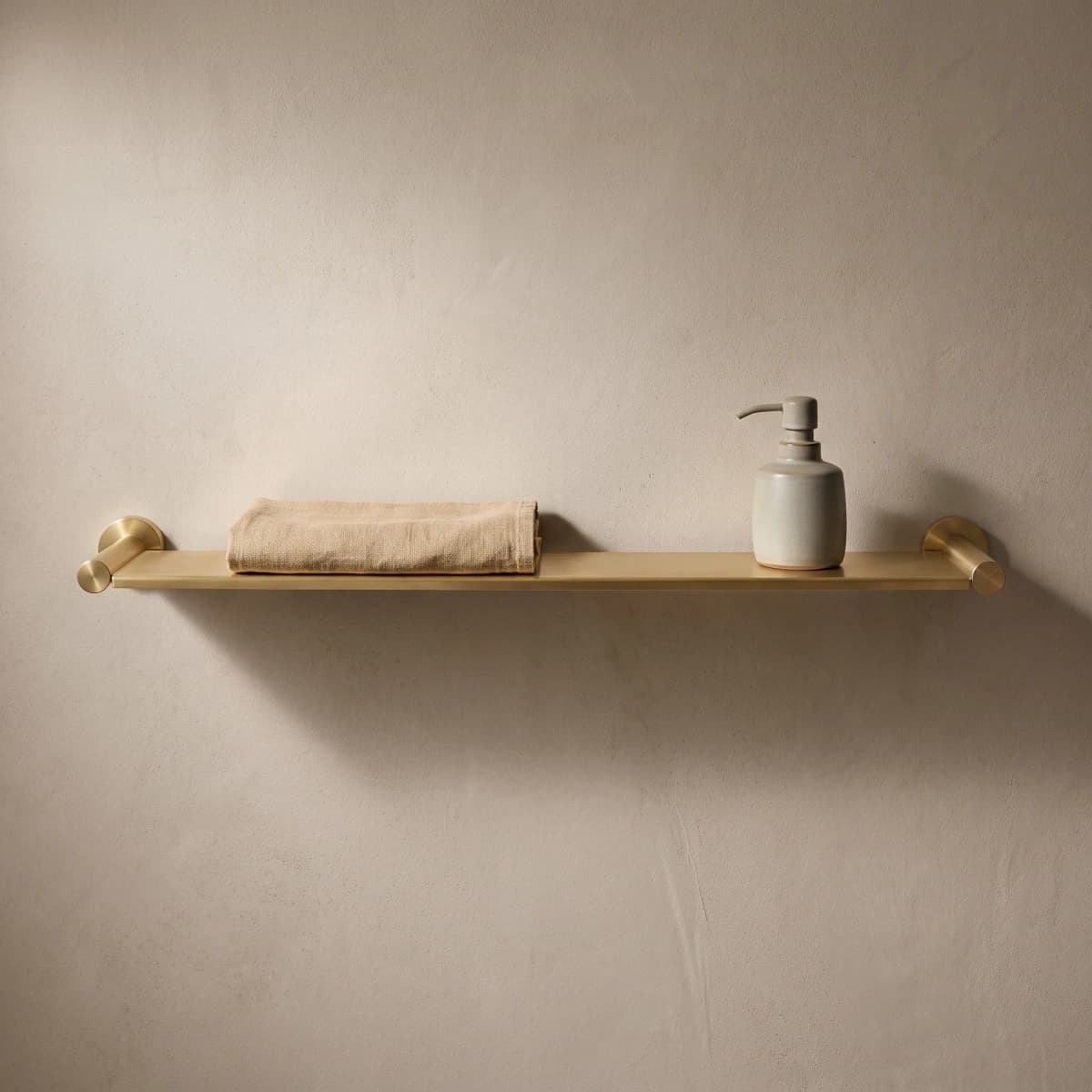 Aquaro Stainless Steel Shelf in Brushed Gold