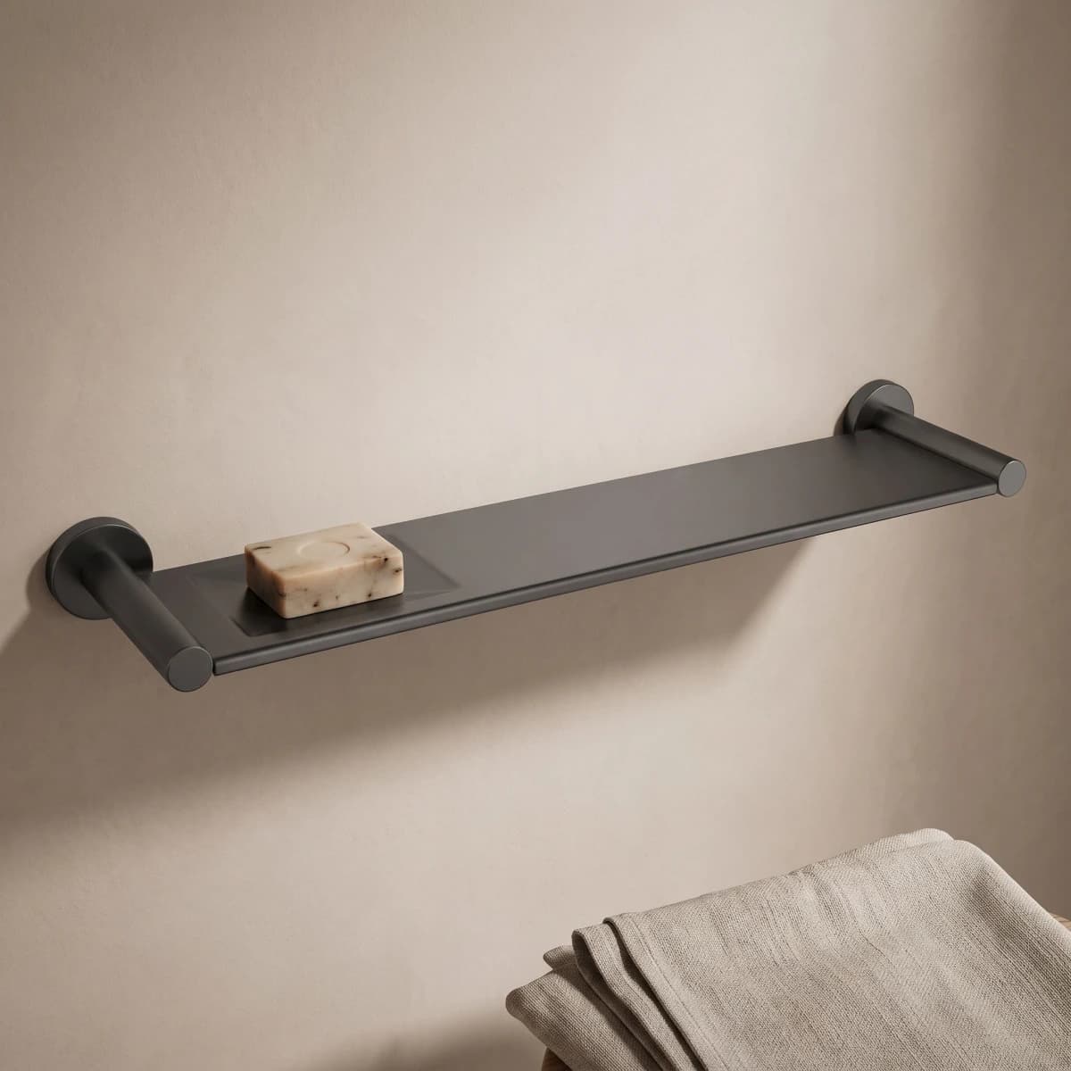 Aquaro Stainless Steel Shelf in Gunmetal