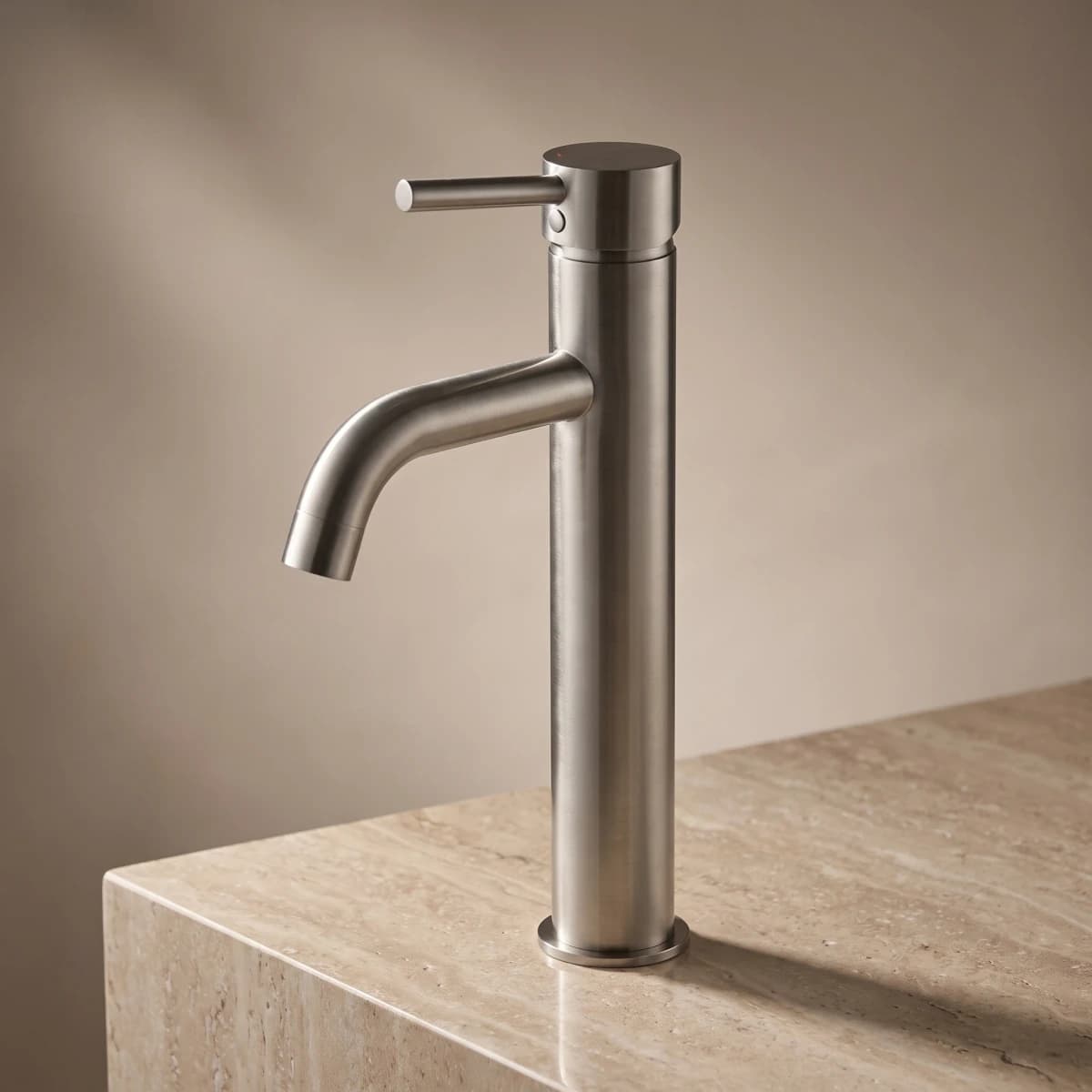 Aquaro Tall Poise Basin Mixer in Brushed Nickel