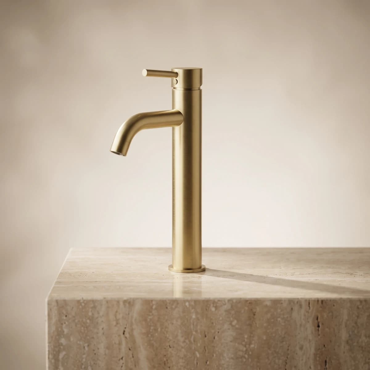 Aquaro Tall Poise Basin Mixer in Brushed Gold