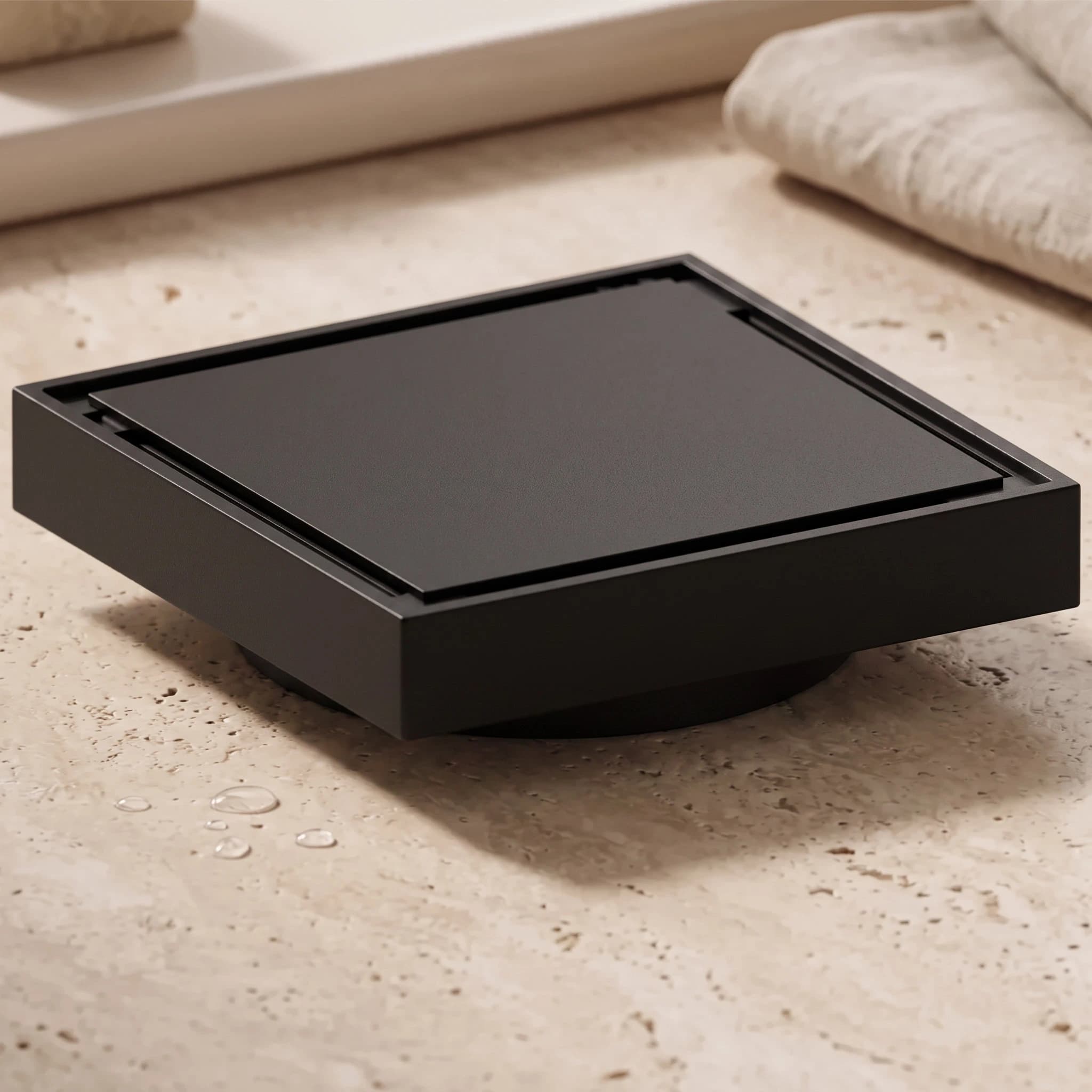 Aquaro Tile Insert Floor Waste in Matte Black