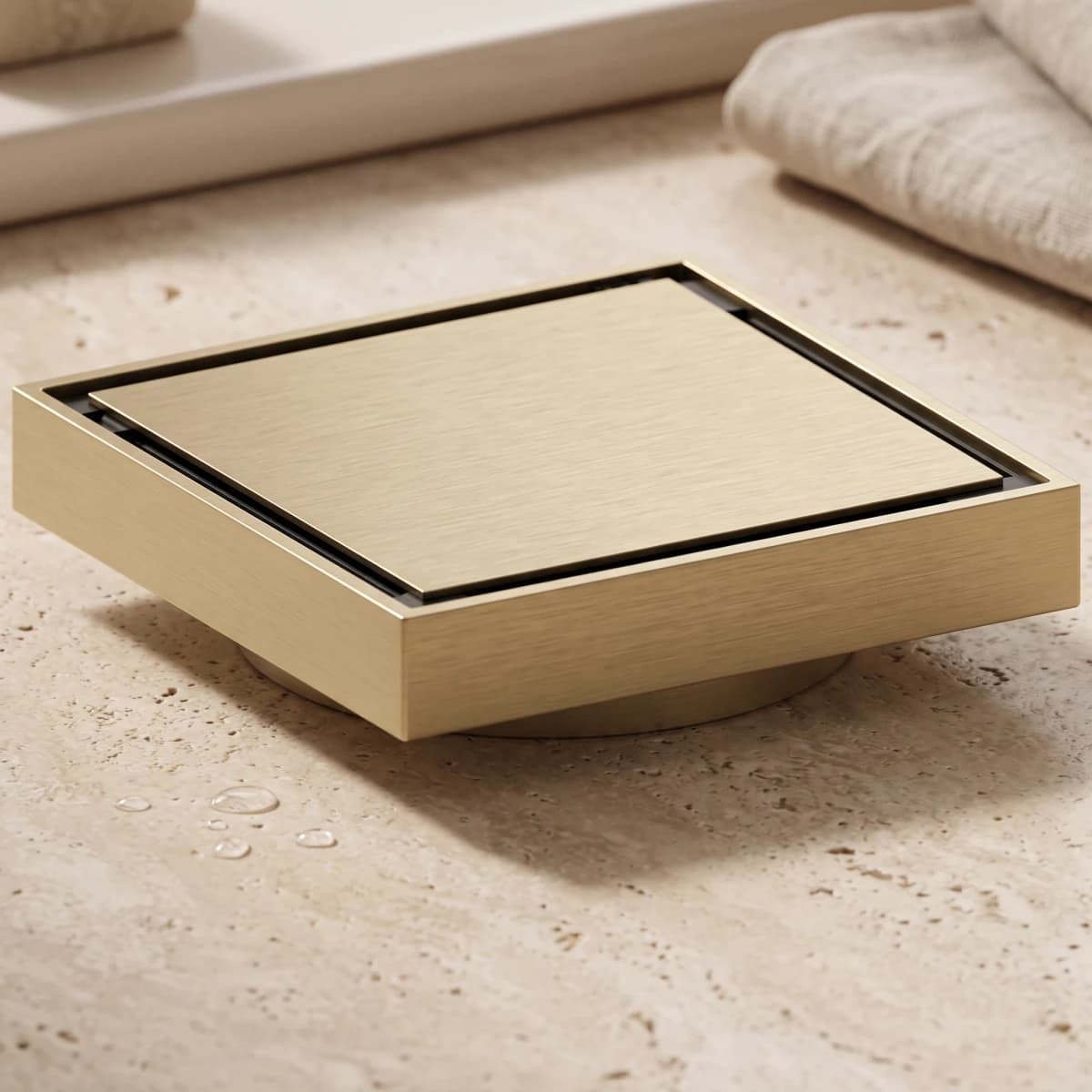 Aquaro Tile Insert Floor Waste in Brushed Gold