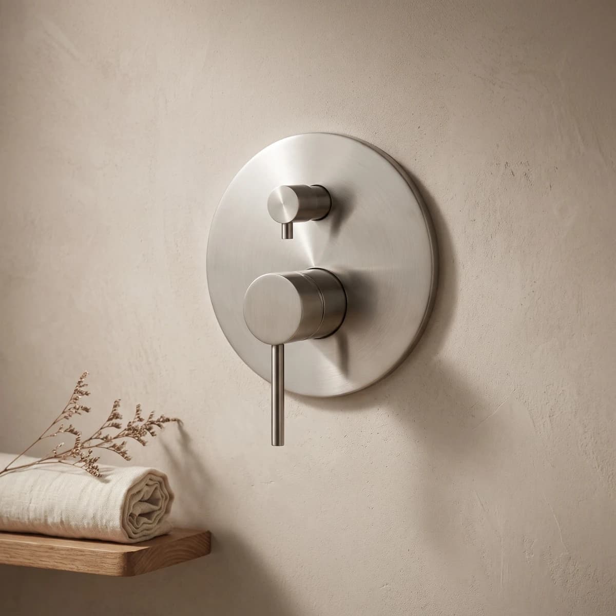 Aquaro Wall Mixer with Diverter in Brushed Nickel