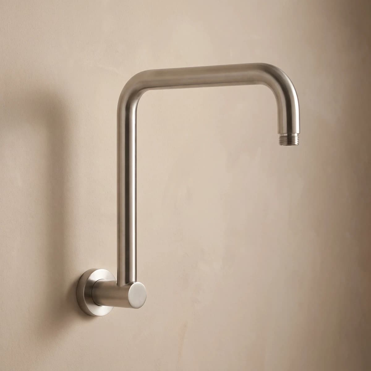 Aquaro Round Wall Mounted Shower Arm 380mm, Brushed Nickel