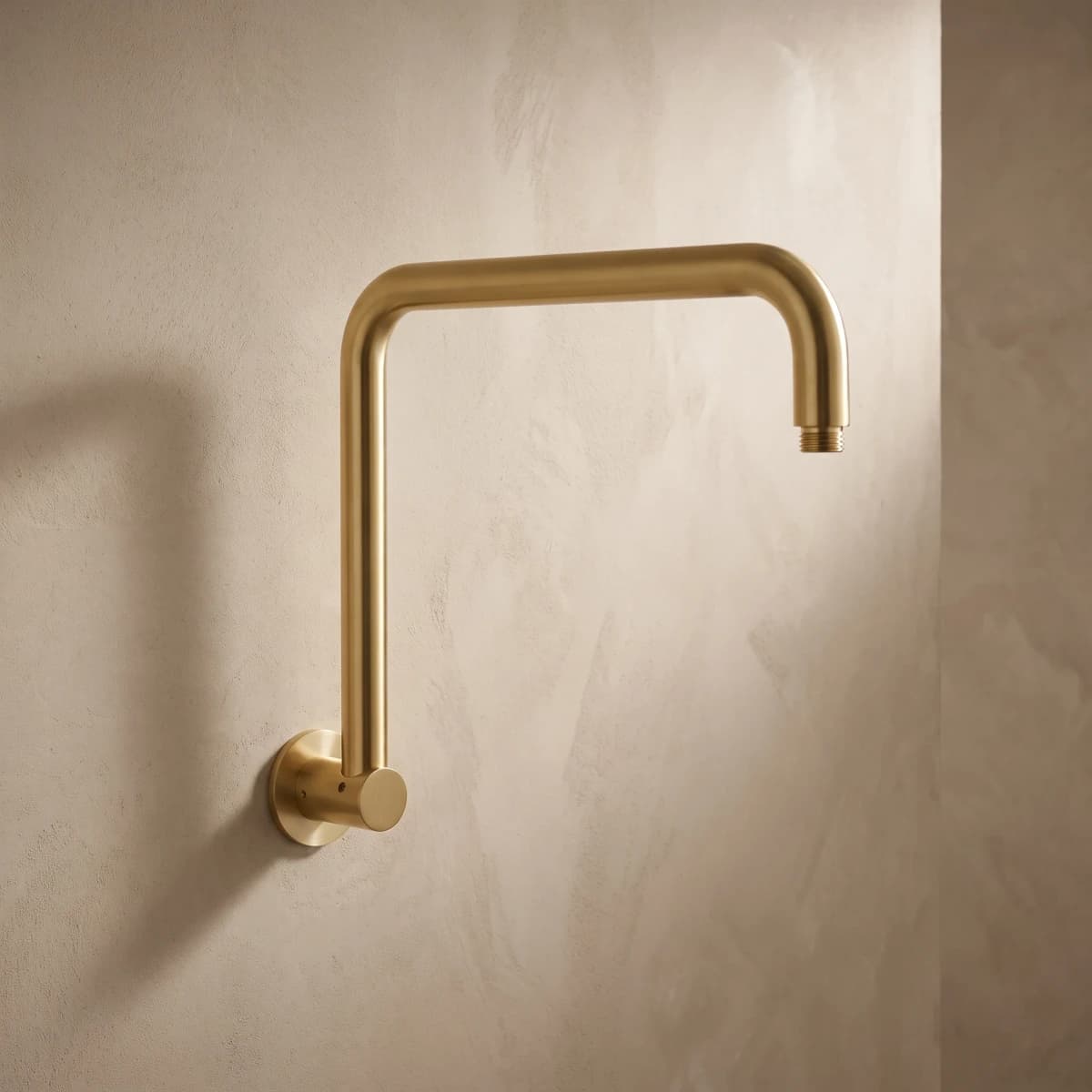 Aquaro Round Wall Mounted Shower Arm 380mm in Brushed Gold