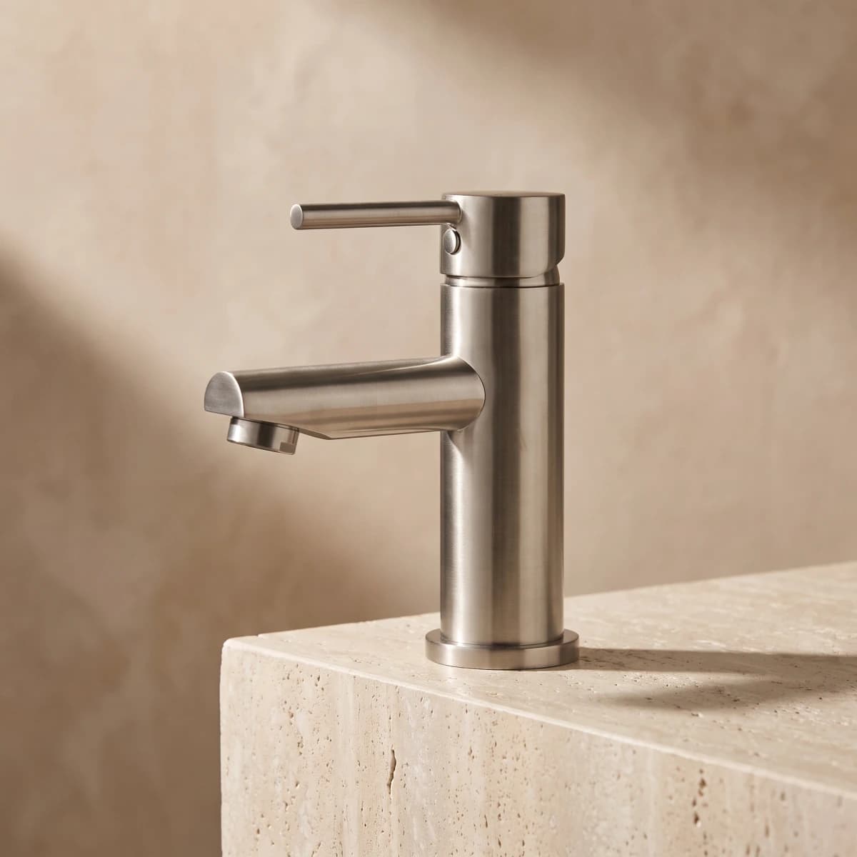 Aquaro Basin Mixer – Straight Spout in Brushed Nickel
