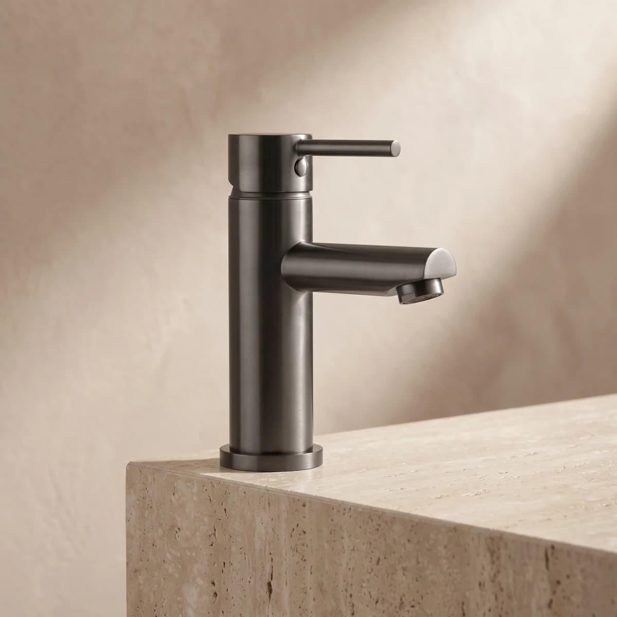 Aquaro Basin Mixer – Straight Spout in Gunmetal