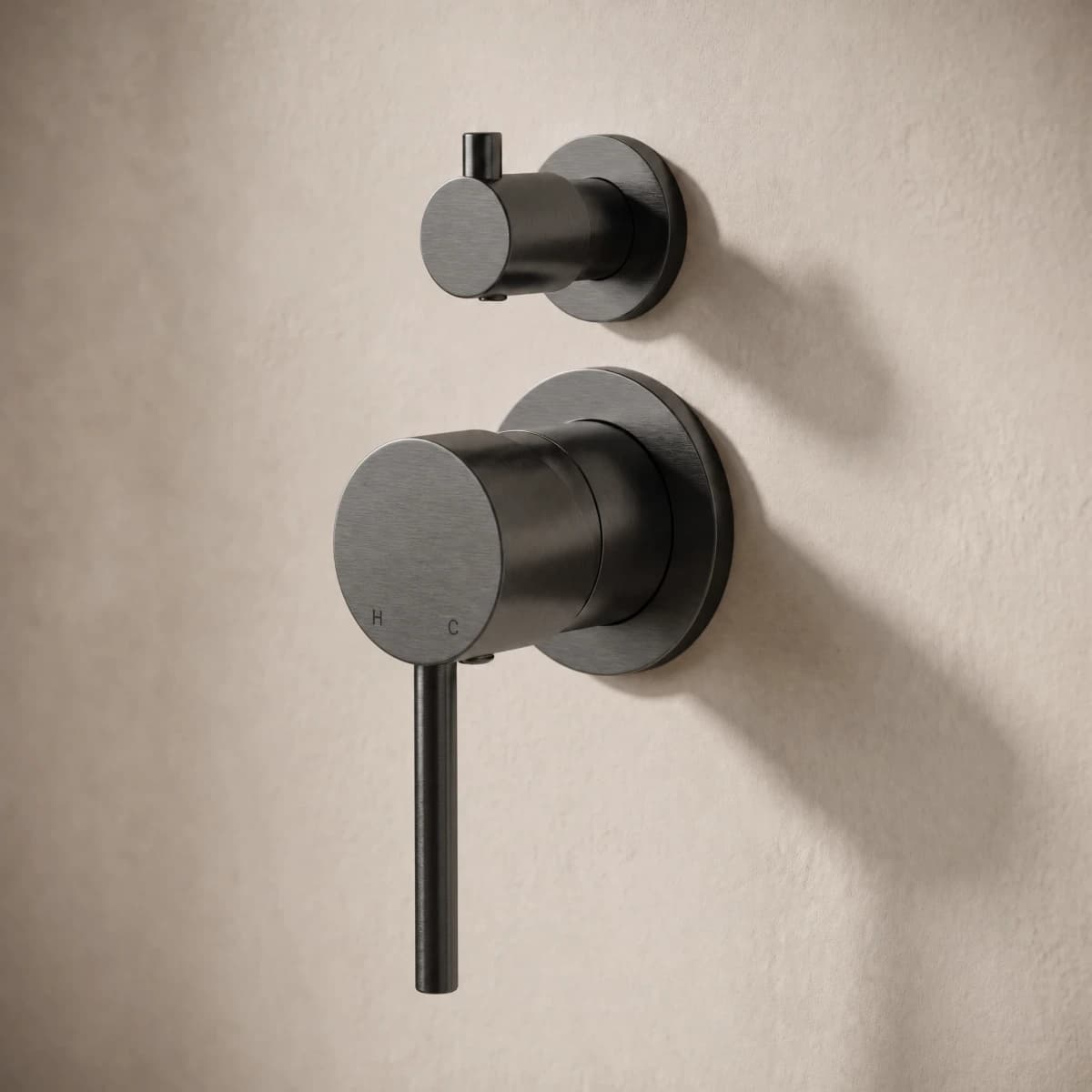 Aquaro Wall Mixer with Diverter 64mm in Gunmetal