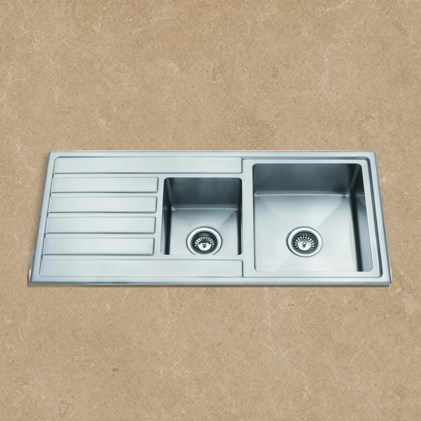Aquaro Satin Square Sink 1080 — Right Hand Bowl