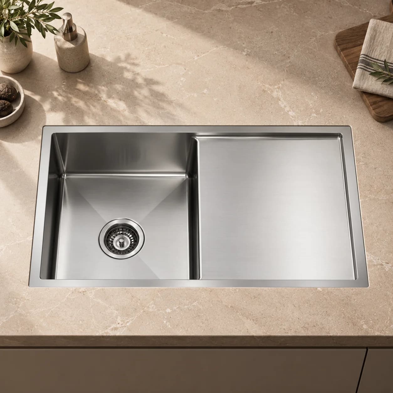 Aquaro Undermount Sink 780 with Drainer, Standard
