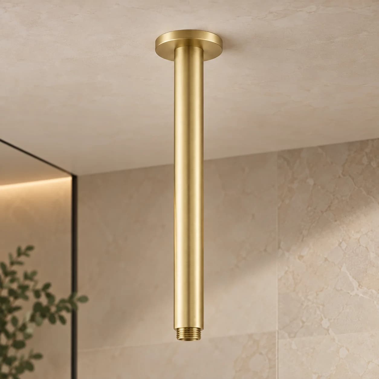 Aquaro Round Ceiling Arm 300mm in Brushed Gold