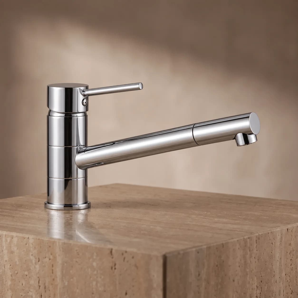 Aquaro Round Kitchen Mixer with Long Spout, Standard