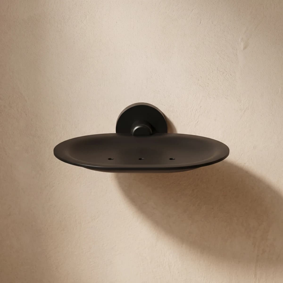 Aquaro Round Soap Tray, Matte Black